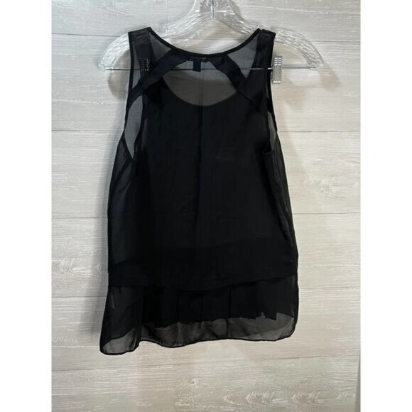 American Eagle Outfitters Black Chiffon‎ Blouse Sleeveless XS - Picture 3 of 8